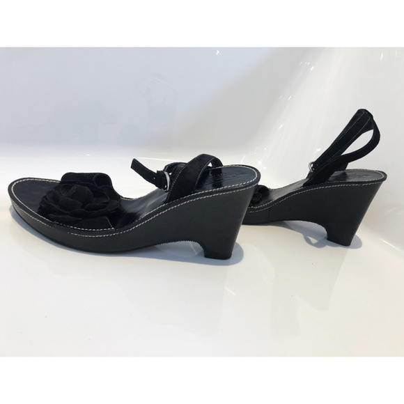 Black Suede & Leather Wedges by Coach sz 10B - Picture 4 of 8